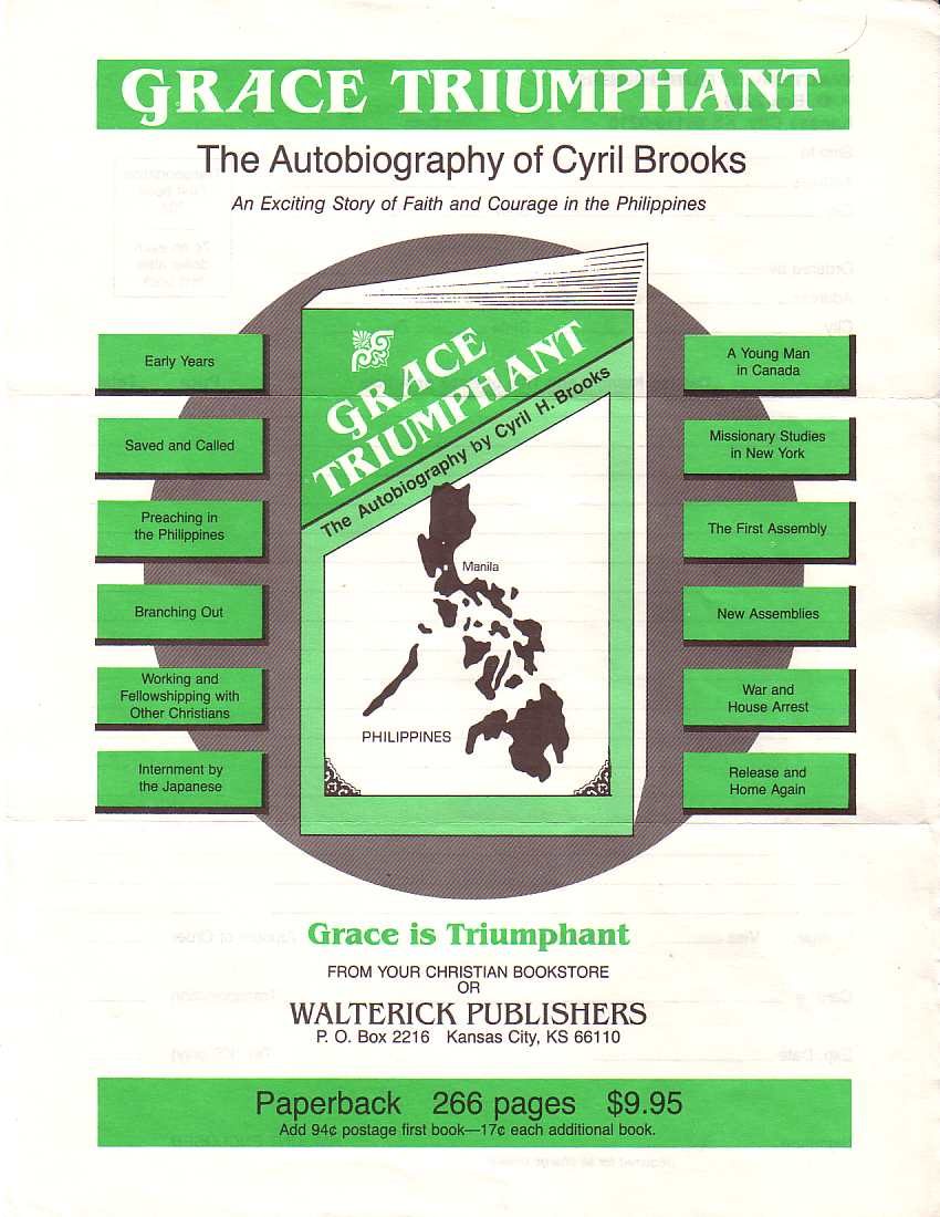 Walterick Publishers flyer for Grace Triumphant