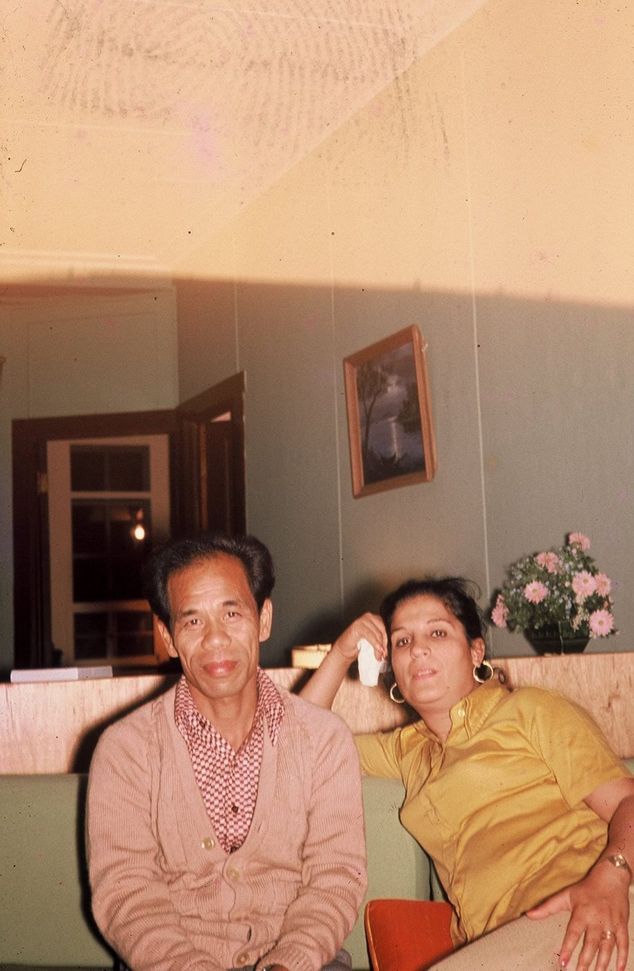 Fred and Evelyn visiting Ken and Mary Lou at the C.M. Recto house, 1975.