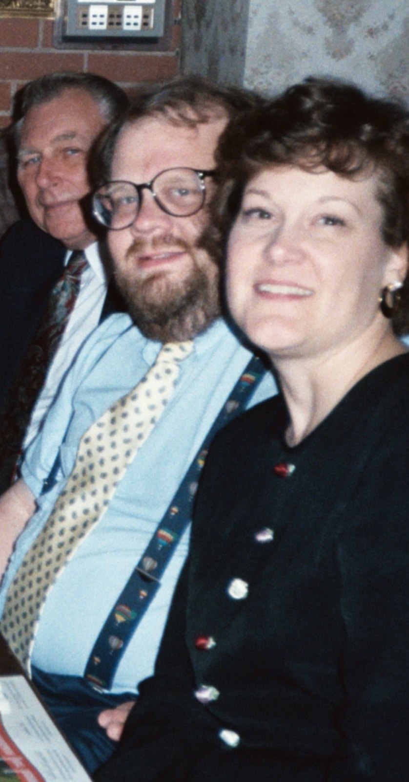 Frank Brown of Oconomowoc, Wisconsin, a member of the Stewards Foundation board, with Kevin and Cheryl in Oklahoma City in 1997. Frank went to be with the Lord several weeks after this picture was taken.