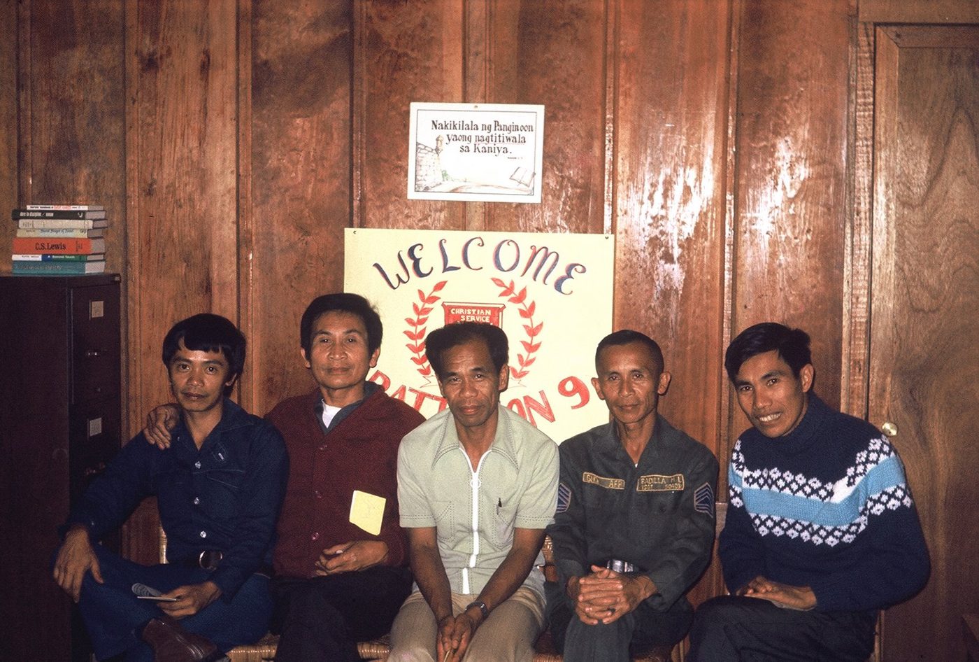 Ilan sa mga namumuno sa asembleya, mga 1974, sa tahanan ng pamilya Engle, 30 C.M. Recto, Navy Base.